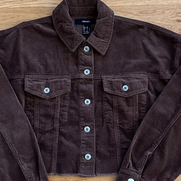 Forever 21 NWT Cropped Corduroy Jacket (L) - Picture 2 of 14